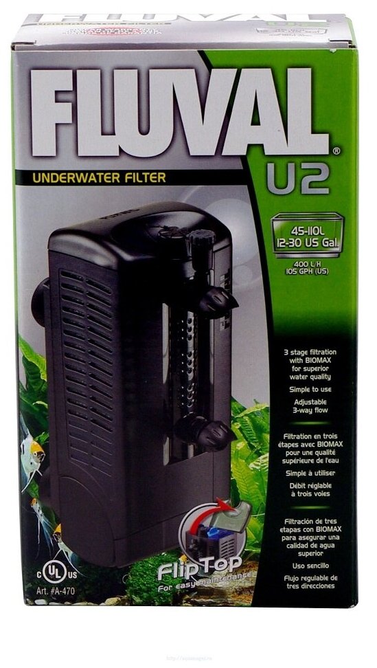 Hagen Фильтр внутренний FLUVAL U2 400 л/ч /аквариумы до 110 л/ - фото №2