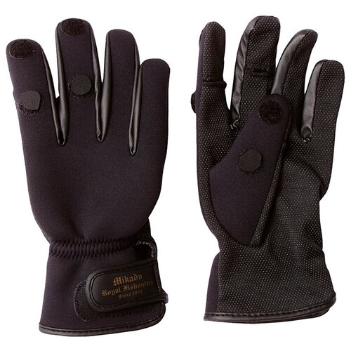 Перчатки и рукавицы MIKADO UMR-02, L, зима, черный перчатки рыболовные mikado umr 09 размер xl