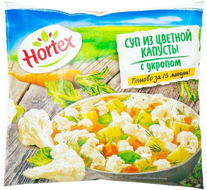 Смесь овощная Hortex Суп из цветной капусты с укропом 400г