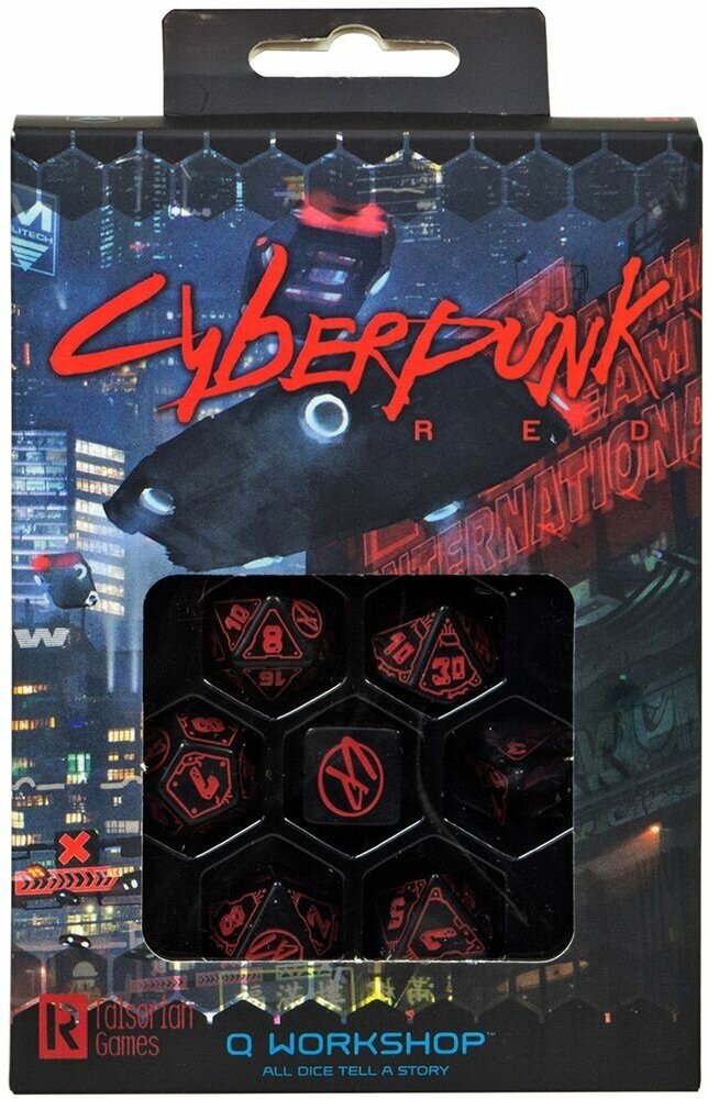 Набор кубиков Cyberpunk, 7 шт, Red