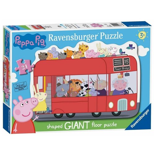 Пазл гигантский Ravensburger Автобус. Свинка Пеппа, 24 эл, R05530 пазл гигантский 35 эл свинка пеппа прогулка по рынку