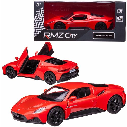 Машина металлическая RMZ City серия 1:32 Maserati MC 2020, инерционный механизм, двери открываются, красный цвет. 554982-R