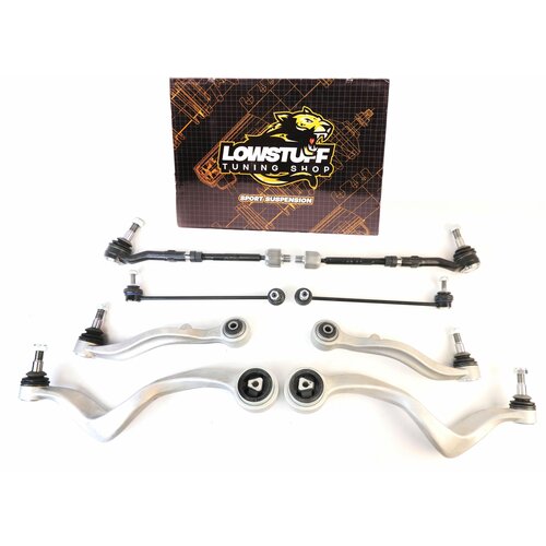 Комплект рычагов передней подвески BMW E65 E66 LOWSTUF 53BM0030 большой 8шт с рулевыми тягами и наконечниками