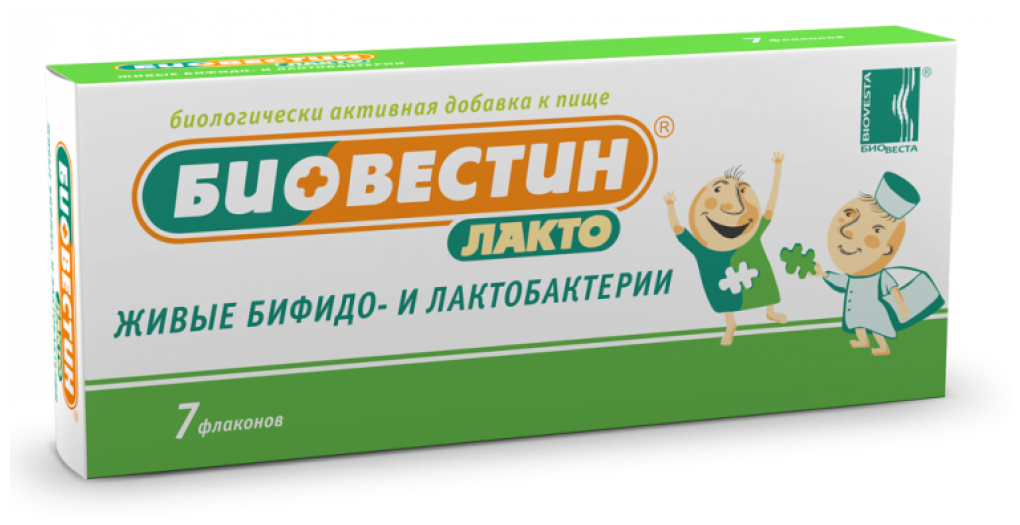 Биовестин-лакто р-р д/вн. приема фл., 12 мл, 84 г, 7 шт., 1 уп.