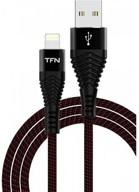 Кабель USB 2.0 AM - Lightning(M) (1м) 8P, TFN-CFZLIGUSB1MBK (black)