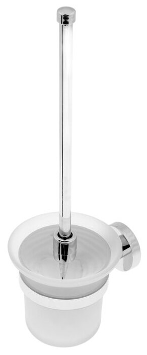 фото Ёрш для унитаза настенный с крышкой Accoona, 11,5×13,5×37,5 см, стекло, хром