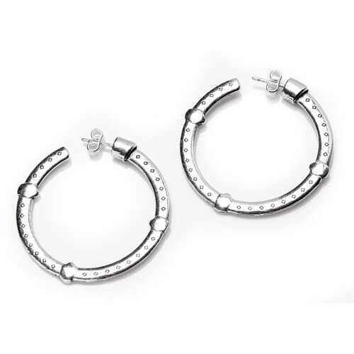 Серьги конго , серебряный