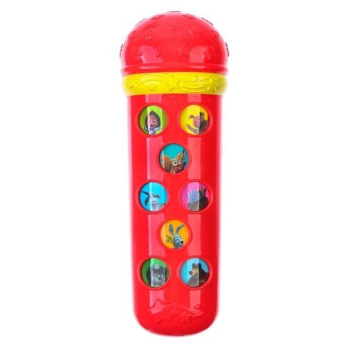 Музыкальный микрофон «Маша и Медведь», звук, цвет красный музыкальная игрушка маша и медведь микрофон цвет красный 1 шт