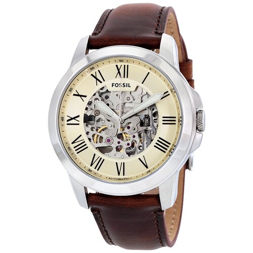 наручные часы fossil grant наручные часы fossil grant fs5083 золотой Наручные часы FOSSIL Grant ME3099, коричневый, серебряный