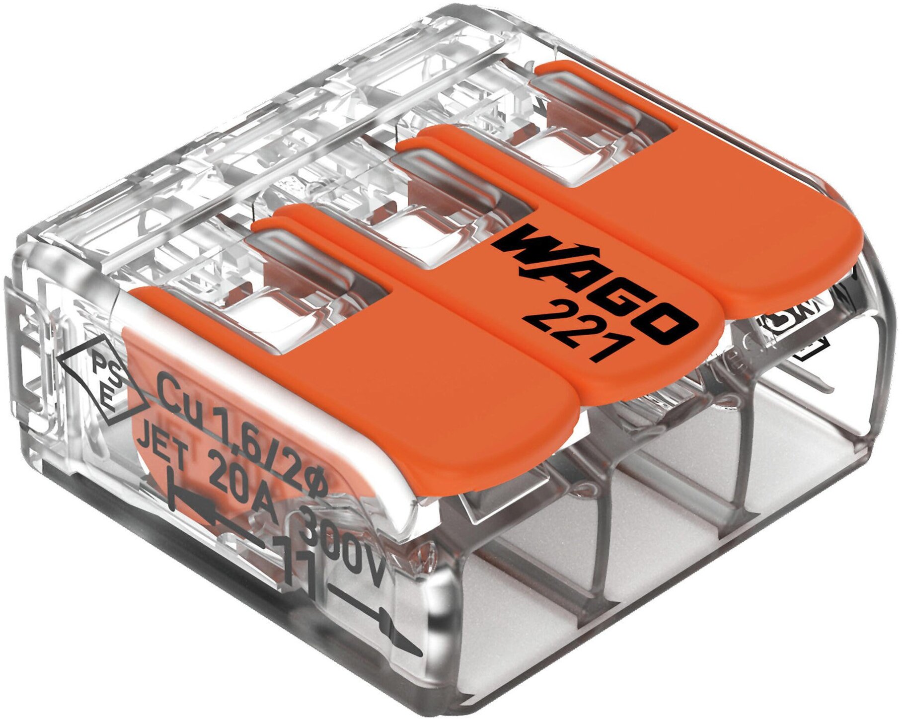 Клемма WAGO 221-613, 30 шт., коробка, прозрачный/оранжевый - фотография № 17