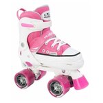 Ролики-квады раздвижные HUDORA Roller Skate р.32-35 (розовые) - изображение