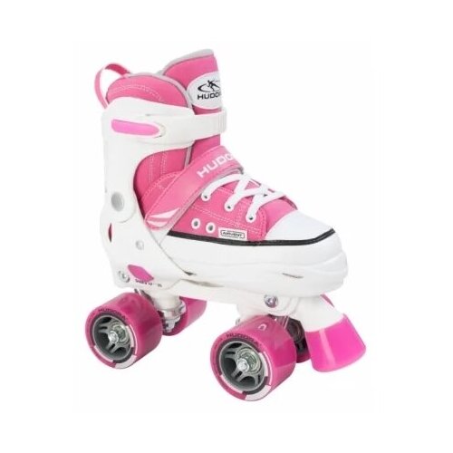 фото Раздвижные ролики-квады hudora roller skate розовые