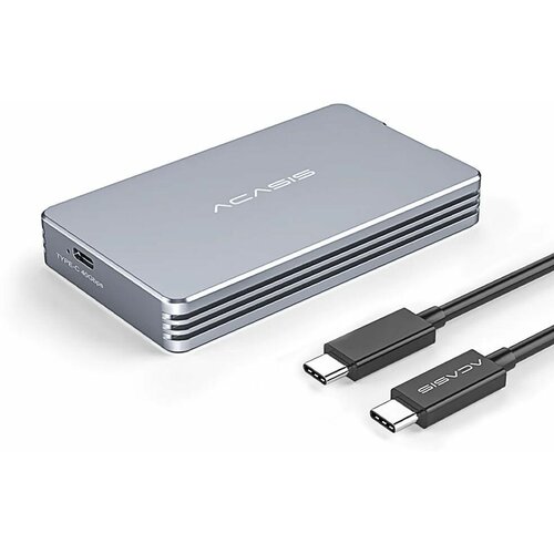 Корпус для жесткого диска SSD Корпус Acasis M.2 NVME SSD 40 Гбит/с, совместимый с Thunderbolt 3/4, USB 4.0, TBU401, серебристый