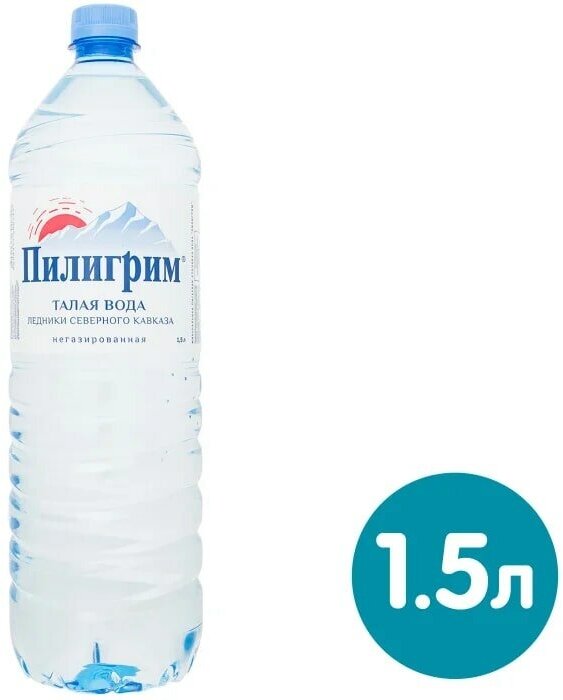 Вода минеральная питьевая Пилигрим 6 штук по 1,5 л, негазированная , пэт