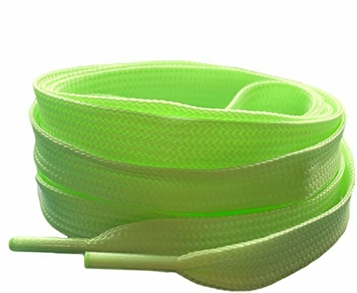 Шнурки для обуви флуоресцентные зеленые 100 см / светящиеся в темноте (со светонакопительным эффектом)