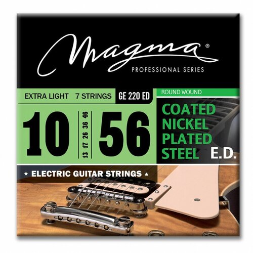 Комплект струн для 7-струнной электрогитары 10-56 Magma Strings GE220ED rotosound r9 strings nickel super light струны для электрогитары никелевое покрытие 9 42