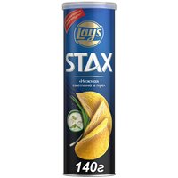 Чипсы Lay's Stax картофельные, лук-сметана, 140 г