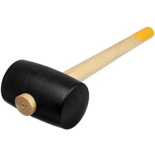 Киянка, деревянная рукоятка, черная резина, 75 мм, 900 г