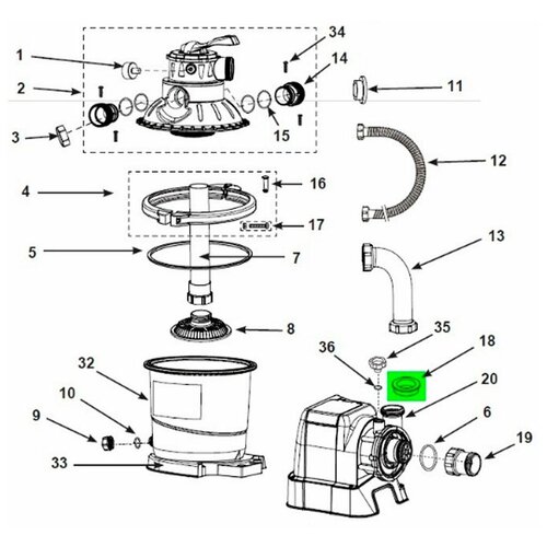 бак для песочного фильтра насоса 28646 26646 sf80220 intex 12712 11412 L-образное уплотнительное резиновое кольцо