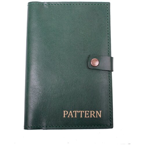 Обложка на паспорт Pattern/ Автодокументница/ 4 отделения для карт/ натуральная кожа/ зеленый/ 022