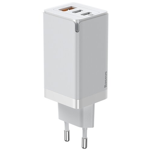 xiaomi baseus gan 65w fast charger qc4 0 pd3 0 triple output 2 type c 1 usb mini wall charger universal travel eu us plug Сетевое зарядное устройство Baseus GaN2 Pro + кабель Type-C-Type-C (CCGAN2P), белый