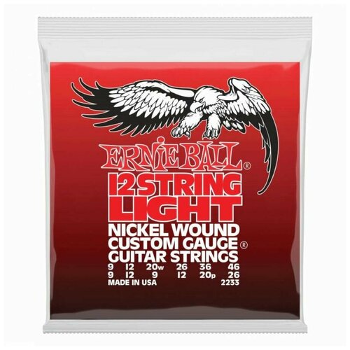 ERNIE BALL 2233 (9-46) струны для 12-струнной электрогитары струны для 12 струнной ernie ball 2233 nickel wound light 9 46 электрогитары