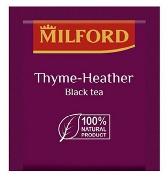 Чай черный MILFORD чабрец-цветки вереска в пакетиках 200×1,75 г - фотография № 2