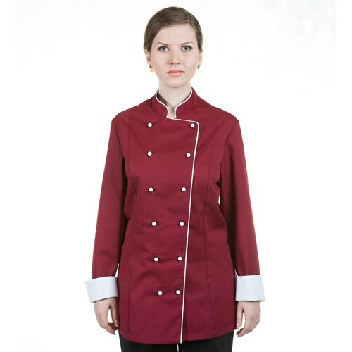 Китель женский SANDY бордовый размер 52/куртка повара/рубашка рабочая/униформа поварская