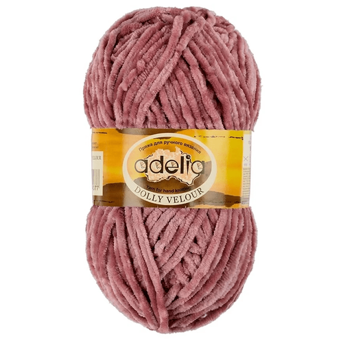 Пряжа Adelia Пряжа ADELIA DOLLY VELOUR 100% микрополиэстер 5 шт.х100г 93м, 100 г, 93 м, 5 шт., №05 античная роза 93 м