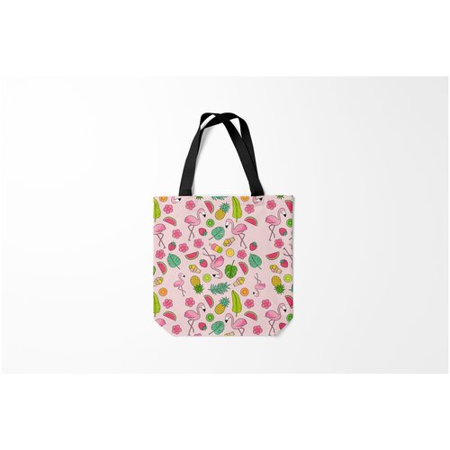 фото Сумка-шоппер / 40х40 см / птицы / фламинго лето burnettie