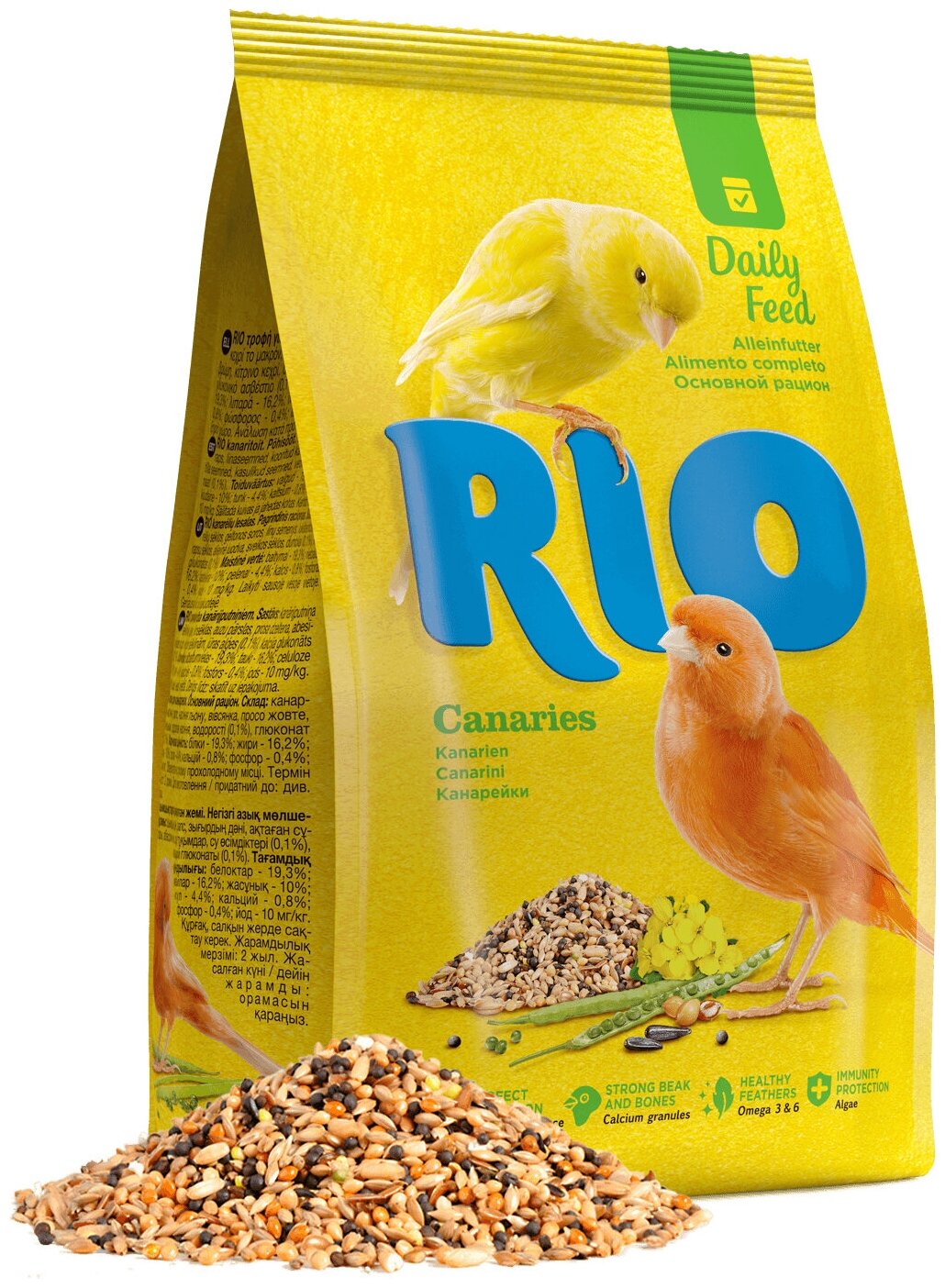 Корм для птиц сухой RIO / Рио Canaries основной рацион для канареек из проса и овса 500г / зерновая смесь