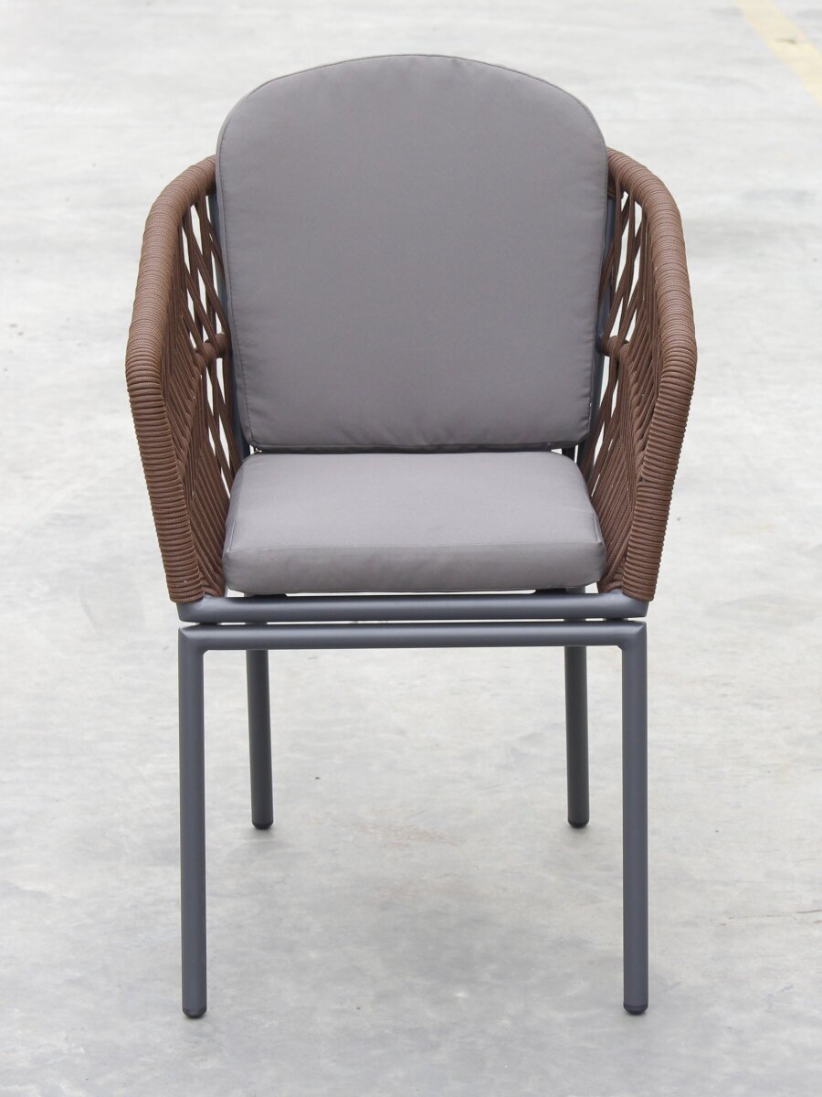 Плетеное кресло с подушками Favorita, Tagliamento, коричневое - фотография № 6