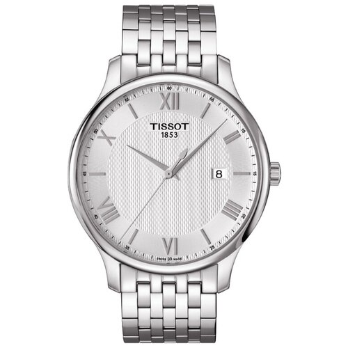 Наручные часы TISSOT T-Classic, белый, серебряный стальной браслет для tissot seastar t120407a t605042425