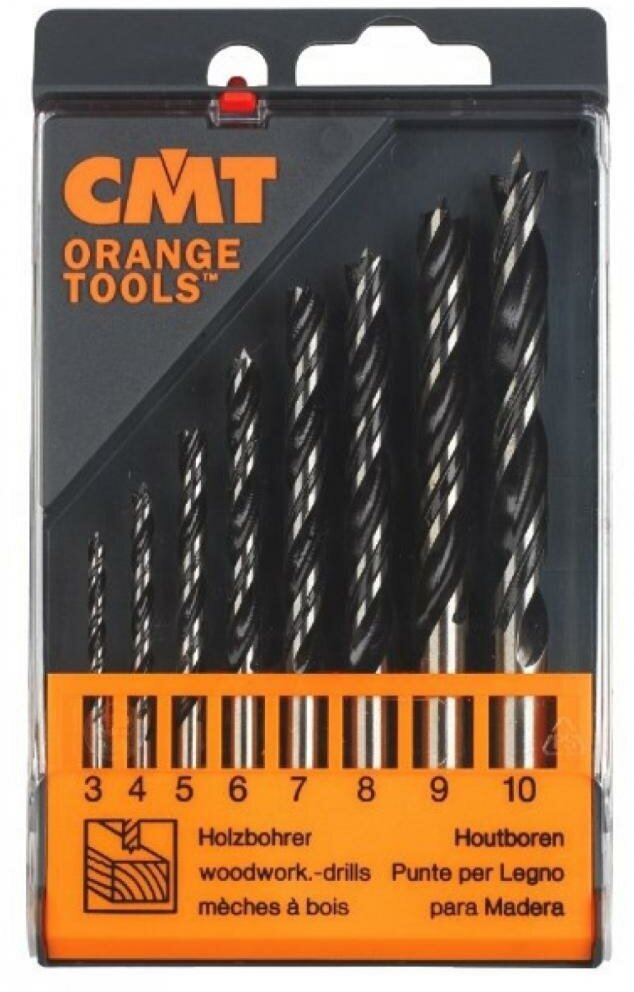 CMT Комплект 8 свёрл HS 4 флейты D=3-4-5-6-7-8-9-10 RH 517.002.01 - фотография № 2