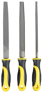 Набор <b>напильников</b> BERGER BG1296 (3 шт.) <span>набор <b>напильников</b> с двухкомпонентной рукояткой berger: Плоский 200мм (длина рабочего полотна)</span>