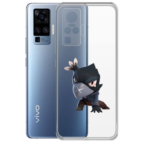 Чехол-накладка Krutoff Clear Case Brawl Stars-Ворон для Vivo X50 Pro чехол накладка clear case brawl stars ворон золотой меха для huawei y6p