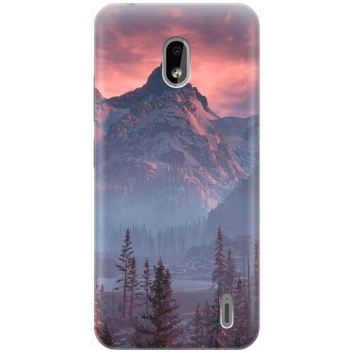 фото Re:pa накладка transparent для nokia 2.2 с принтом "лес, горы, зарево"