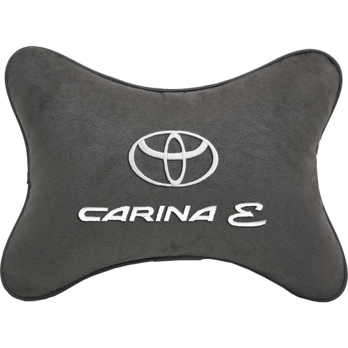 Подушка на подголовник алькантара D.Grey с логотипом автомобиля TOYOTA Carina E