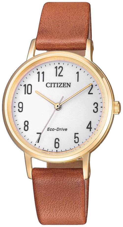 Наручные часы CITIZEN EM0578-17A, коричневый