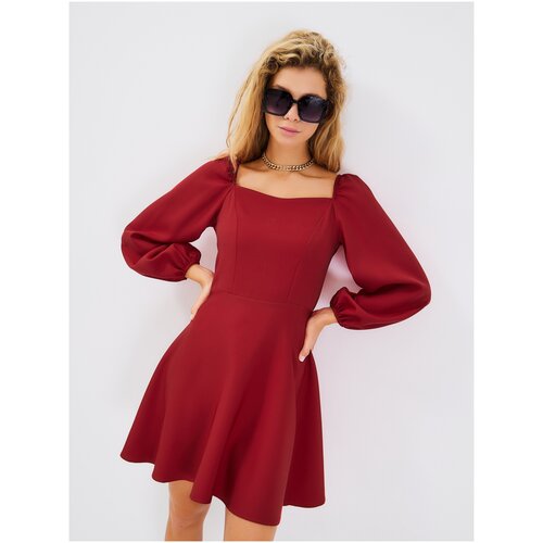 Платье с запахом Unique Style, креп, прилегающее, мини, размер 44, красный