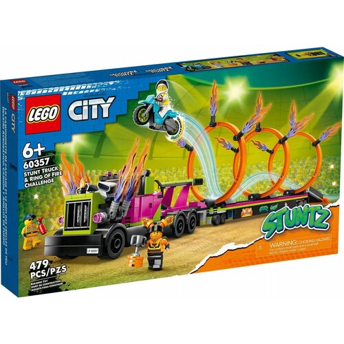 Конструктор LEGO Грузовик для трюков и кольцо из огня (60357 Stunt Truck & Ring of Fire Challenge) lego 60357 stunt truck