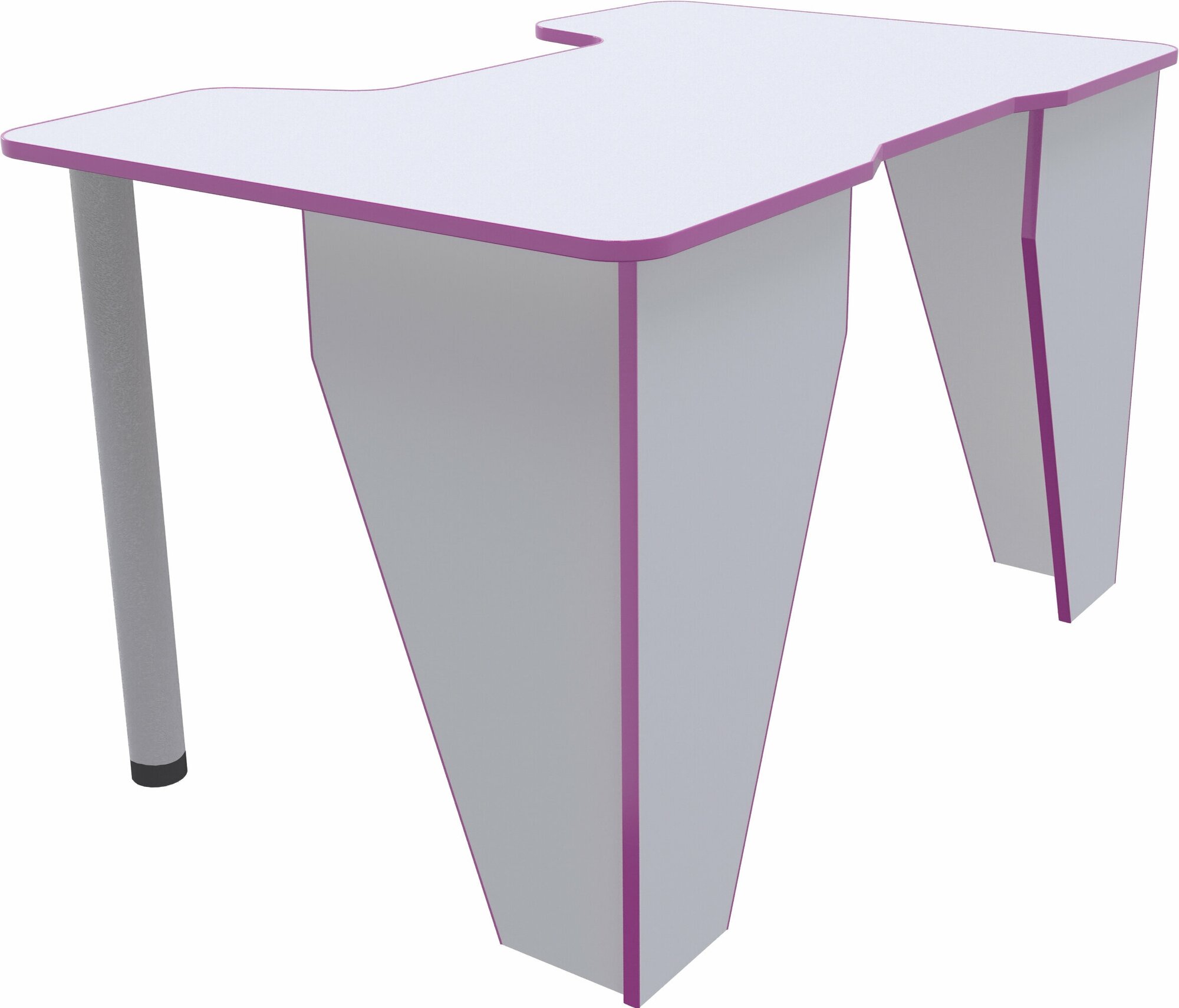 Стол компьютерный игровой геймерский с подставкой для системного блока PRIME белый розовый для пк и ноутбука - фотография № 10