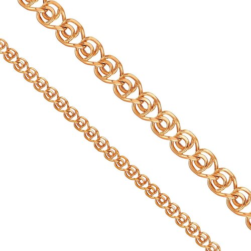 Браслет-цепочка, красное золото, 585 проба, длина 19 см.