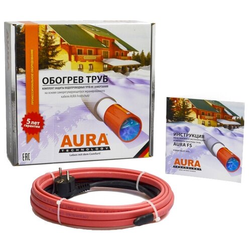 Греющий кабель саморегулирующийся AURA FS 17-2 17 Вт 2 м 1.2 кг