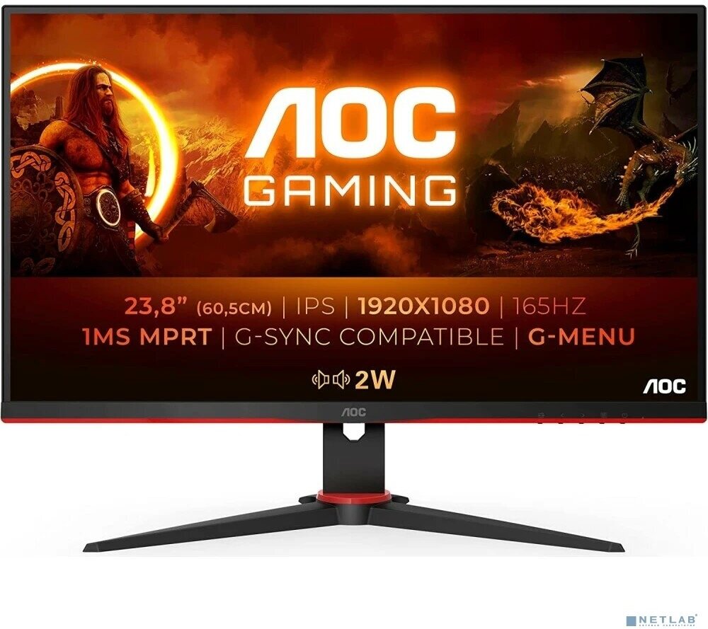 AOC Монитор LCD AOC 23.8" 24G2SPU IPS 1920x1080 165Hz 1ms 178/178 300cd 1000:1 2xHDMI комбинированная расцветка