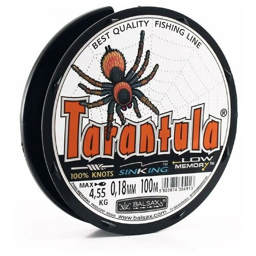фото Монофильная леска balsax tarantula d=0.18 мм, 100 м, 4.55 кг, серый, 1 шт.