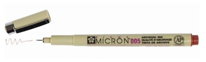 Ручка капиллярная Pigma Micron 0.2мм Коричневый