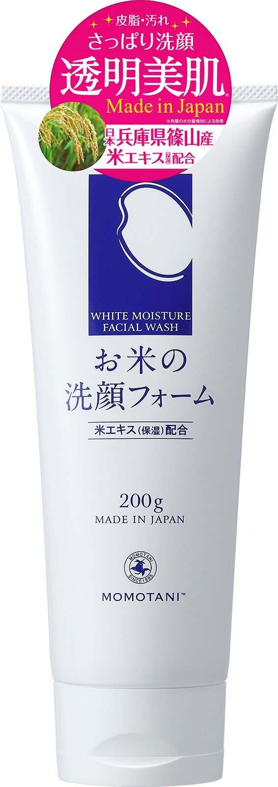 Momotani Rice Moisture Facial Wash Увлажняющая пенка для умывания с экстрактом риса, 200 г, арт. 804106