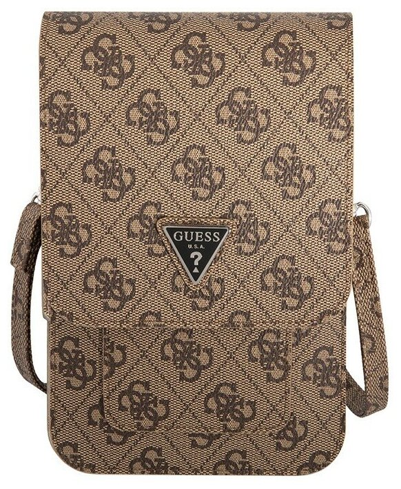 Сумка Guess Wallet Bag 4G Big with Triangle logo для смартфонов коричневая