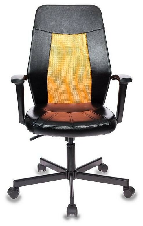 Кресло офисное EASY CHAIR 225 PTW к/з черный, сетка оранжевая (TW38-3) - фотография № 5